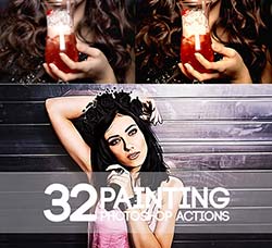 PS动作－32个绘画效果：32 Painting Photoshop Actions